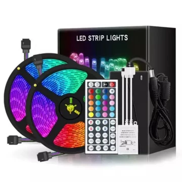 Lampu Led Strip RGB Kumplit! Ruang Kerja Kamar Tidur Hiasan Dinding Meja Tv 5m Gaming Paket