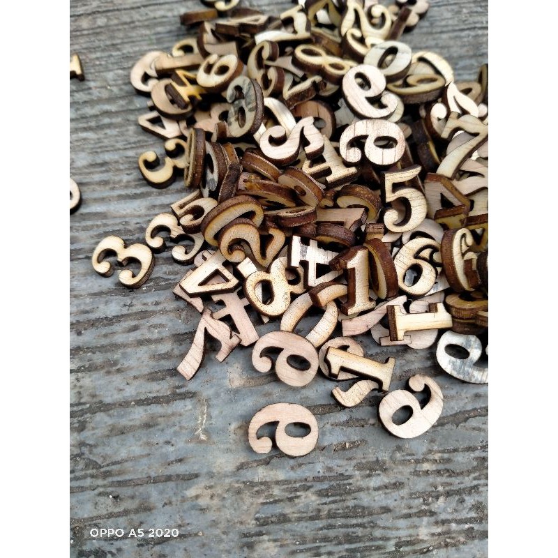 Jual angka kayu 0-9 bahan mahar nikah dan craft | Shopee Indonesia
