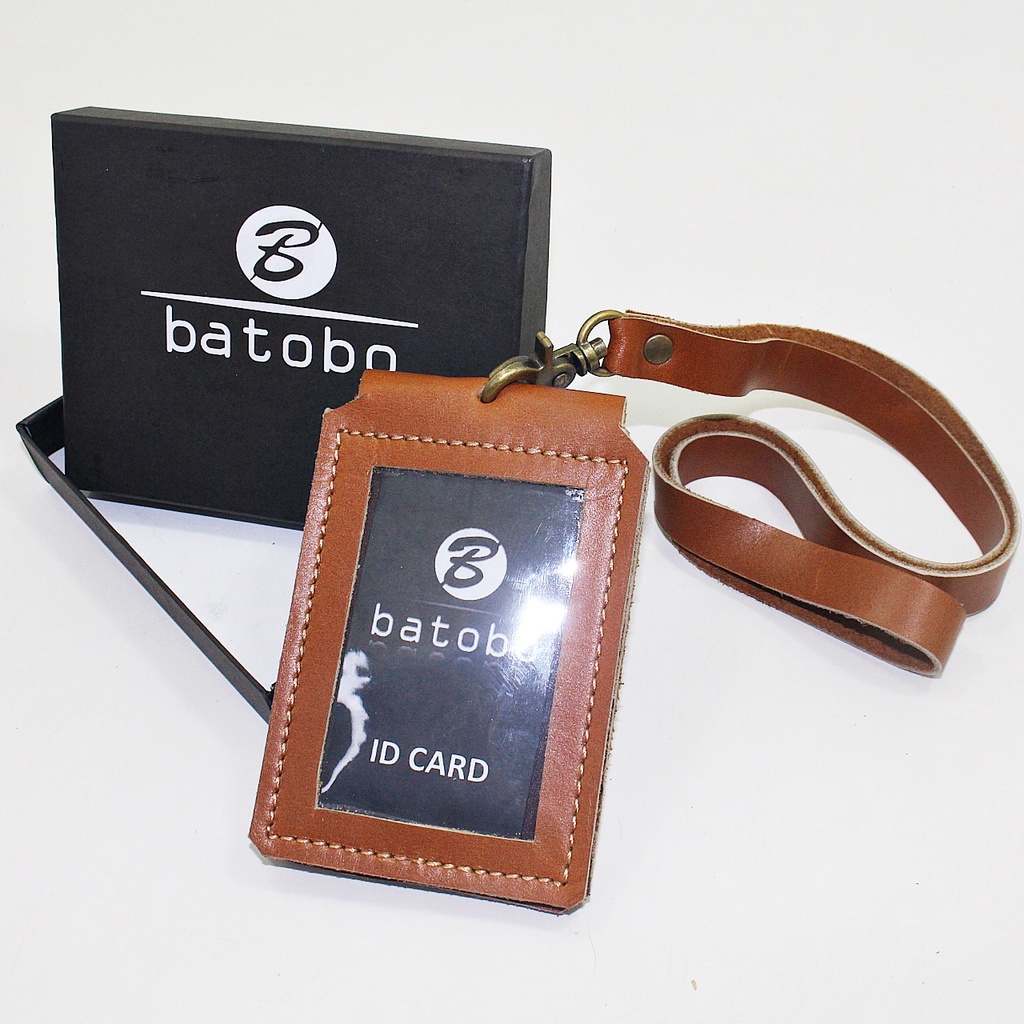 Jual Gantungan ID Card Holder Kulit Asli Model Name Tag B001530 Batobo ...