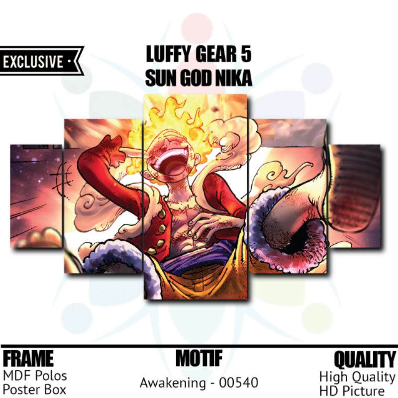 Jual Mokun Custom One Piece Luffy Gear 5 Sun God Nika Hiasan Dinding ...