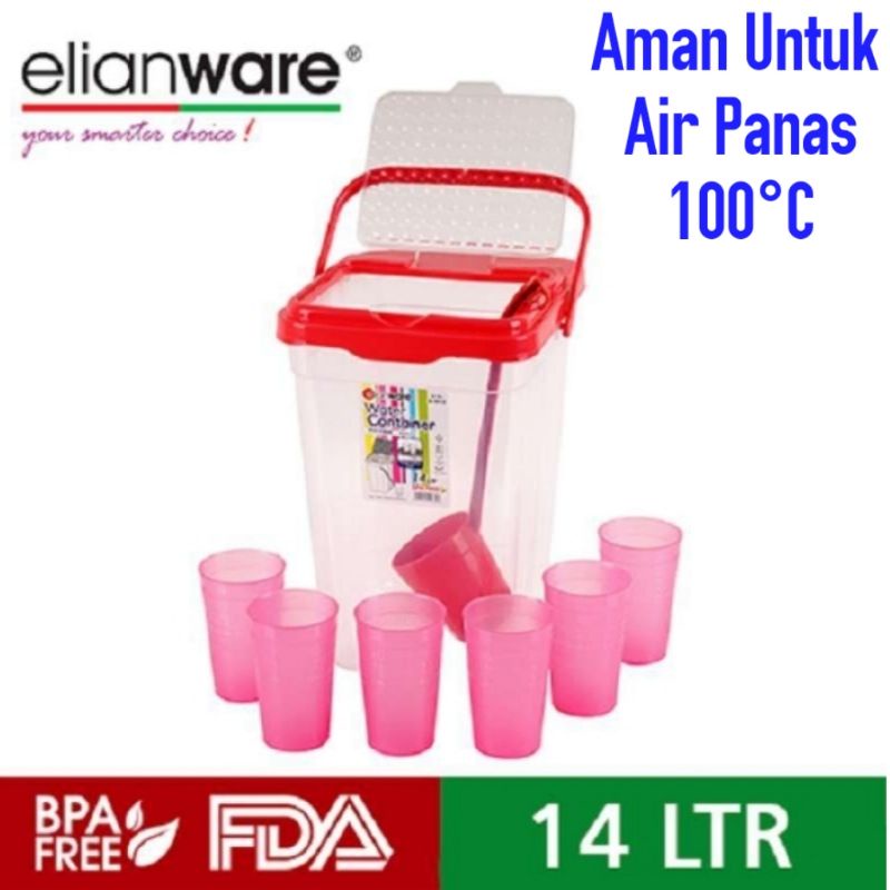 Jual ELIANWARE water container 14L tempat minuman kotak tempat es kotak ...