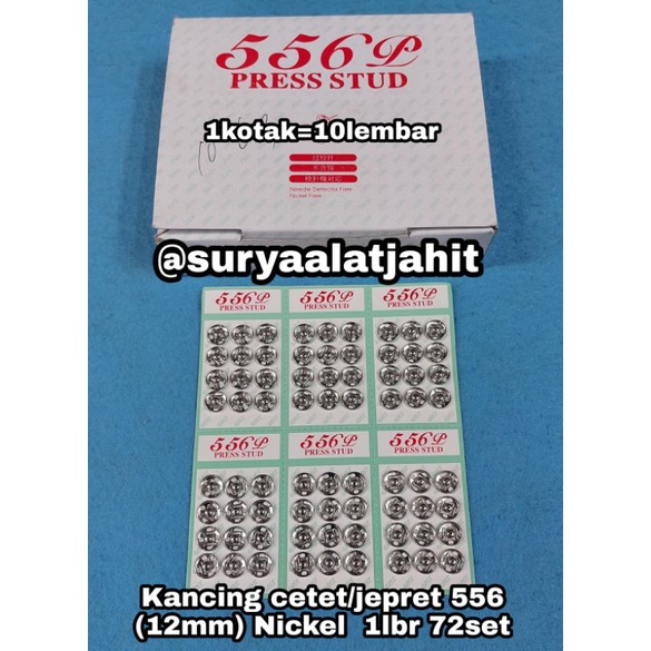 Jual Kancing jepret 556 (12mm) Nkl/BN (1lbr@72set) =rp.36.000/1lbr ...