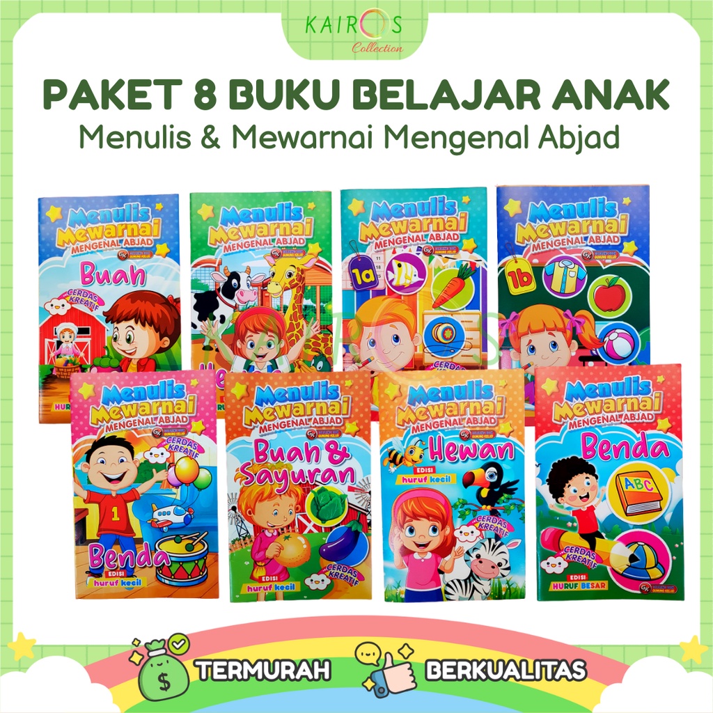 Jual Paket 8 Buku Belajar Anak Menulis & Mewarnai Mengenal Abjad ...