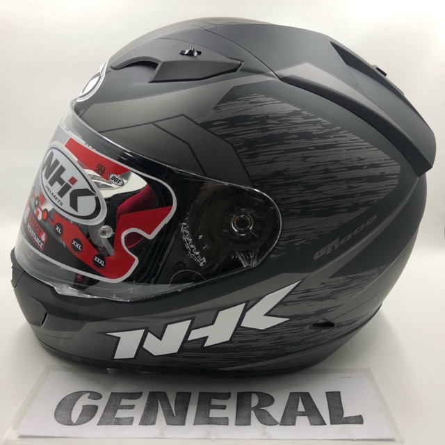 Jual Helm NHK GP1000 GP 1000 Motif Axion Black Silver Doff Hitam Abu ...