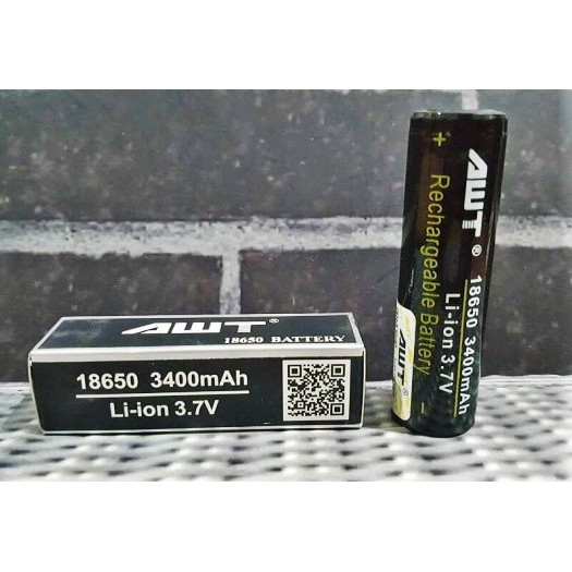 Jual Baterai AWT 18650 3400 mAh cas awt hitam awt merah baterai vapor ...