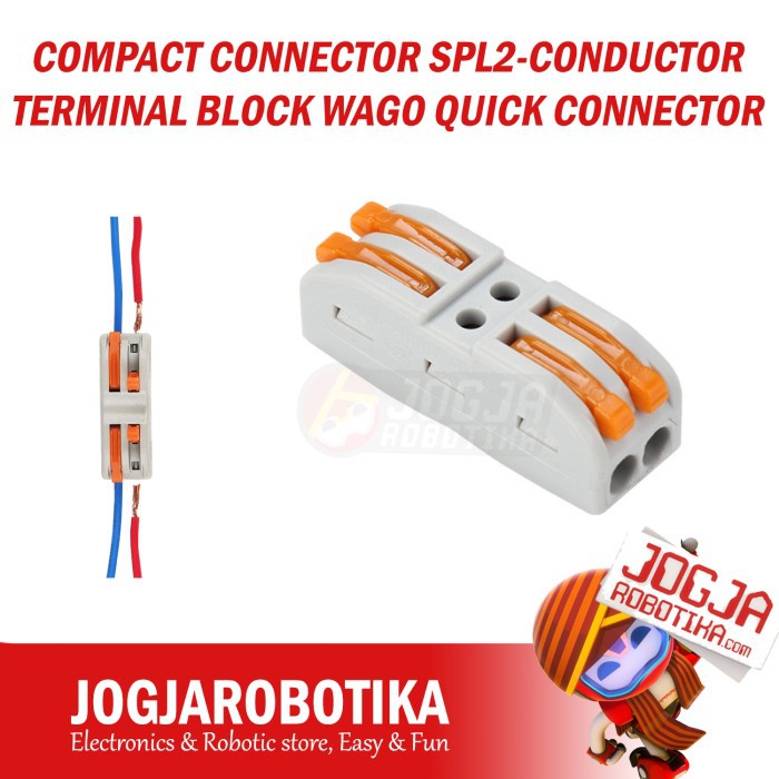Jual COMPACT CONNECTOR SPL-2 CONDUCTOR TERMINAL BLOCK WAGO QUICK ...