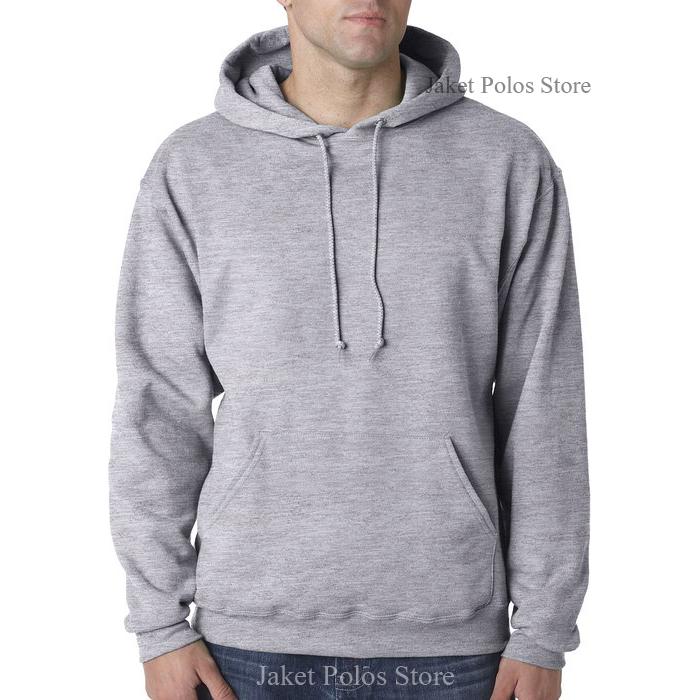 Jaket hoodie abu abu polos clearance