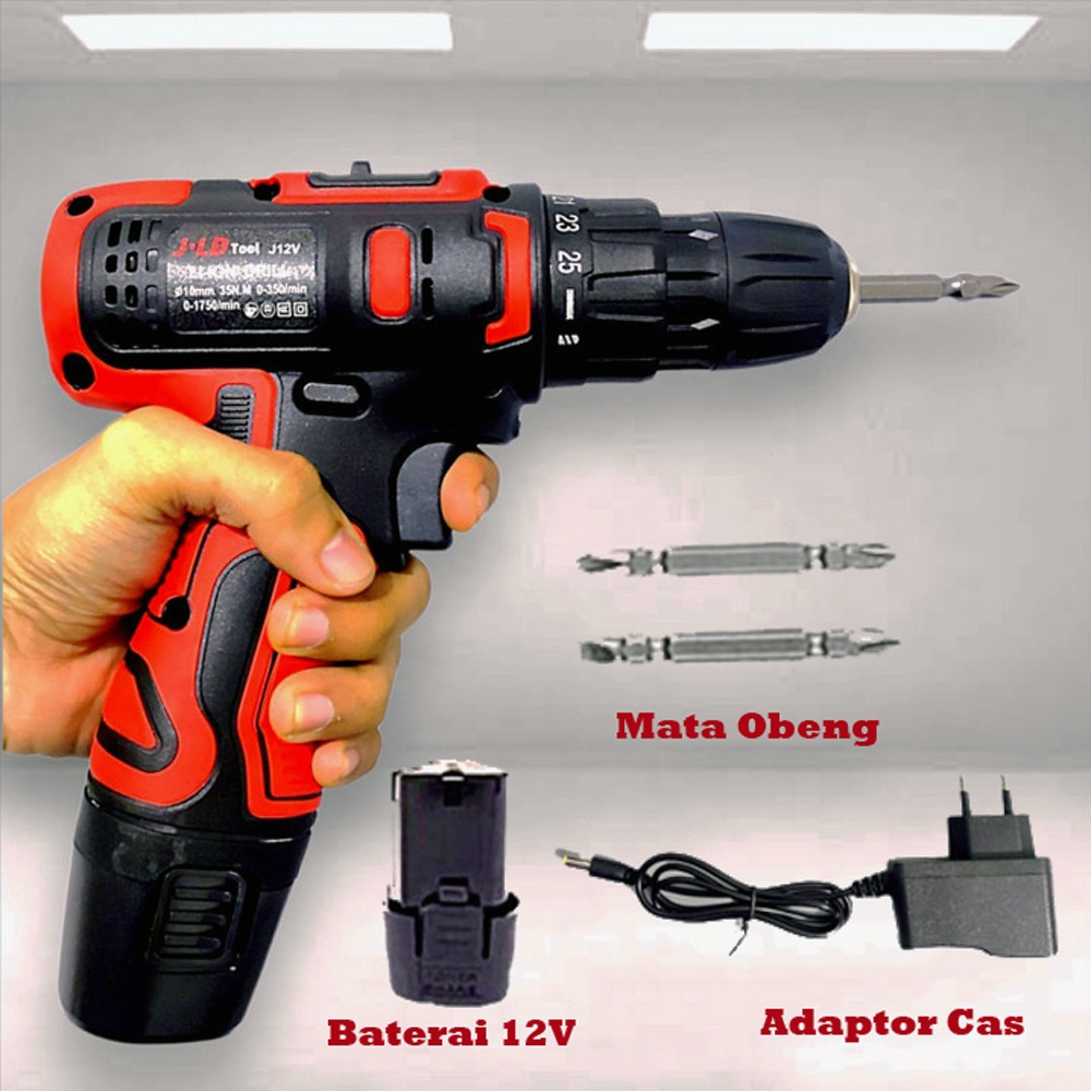 Jual Mesin Bor Baterai V Cordless Drill Mm Set Alat Bor Jld Tool