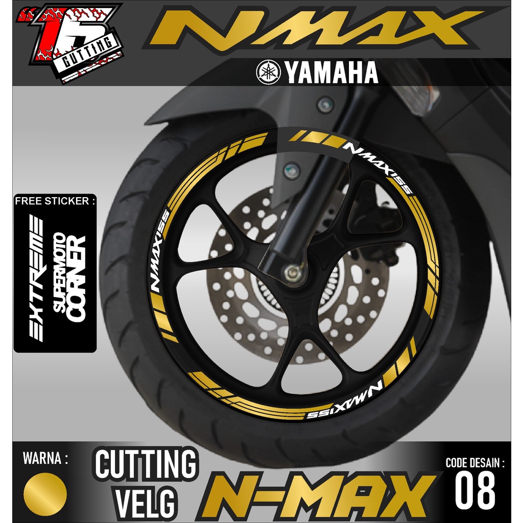 Jual Stiker Cutting Sticker List Velg Motor Yamaha Nmax New dan Old Lis