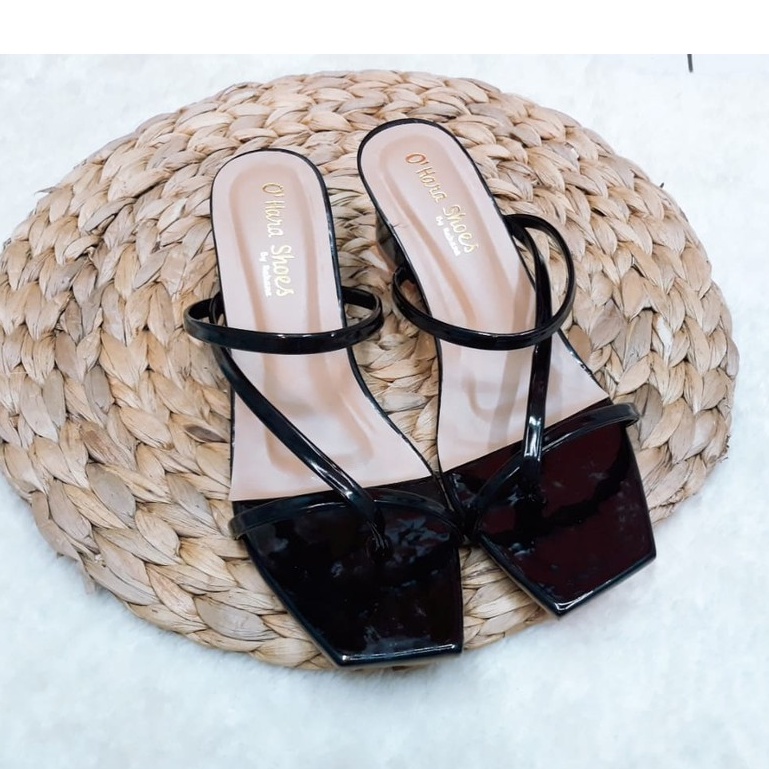 Jual Magexshop Sandal Wanita Heels Hak Tahu Amira Kokop Jepit Hitam