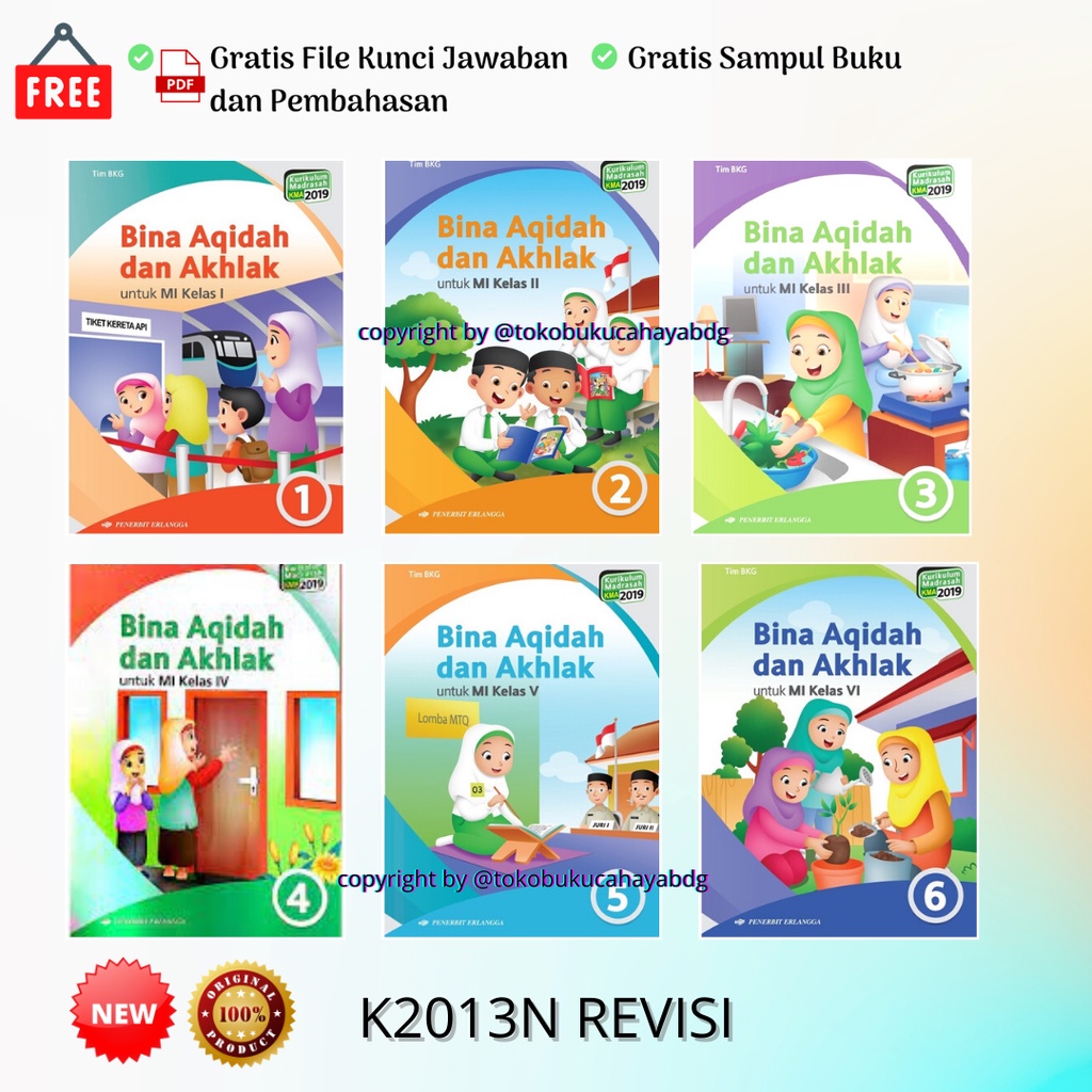 Jual Buku Bina Aqidah & Akhlak MI Kelas 1 2 3 4 5 6 KMA19 ERLANGGA ...