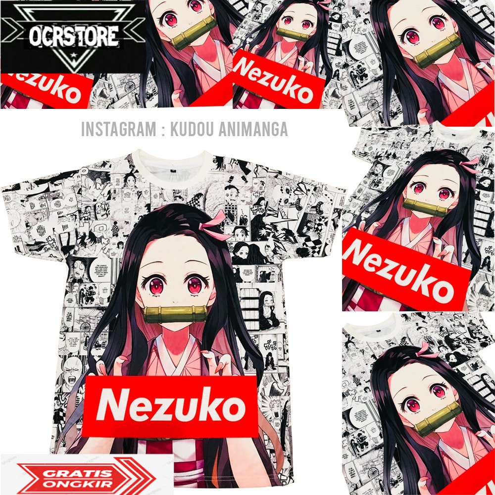 Jual Tshirt Nezuko Kamado Fullprint Anime Demon Slayer. | Shopee Indonesia