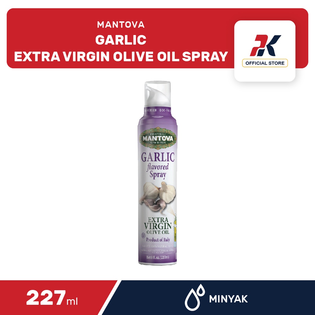 Jual Mantova Garlic Extra Virgin Olive Oil Spray 227mL | Shopee Indonesia