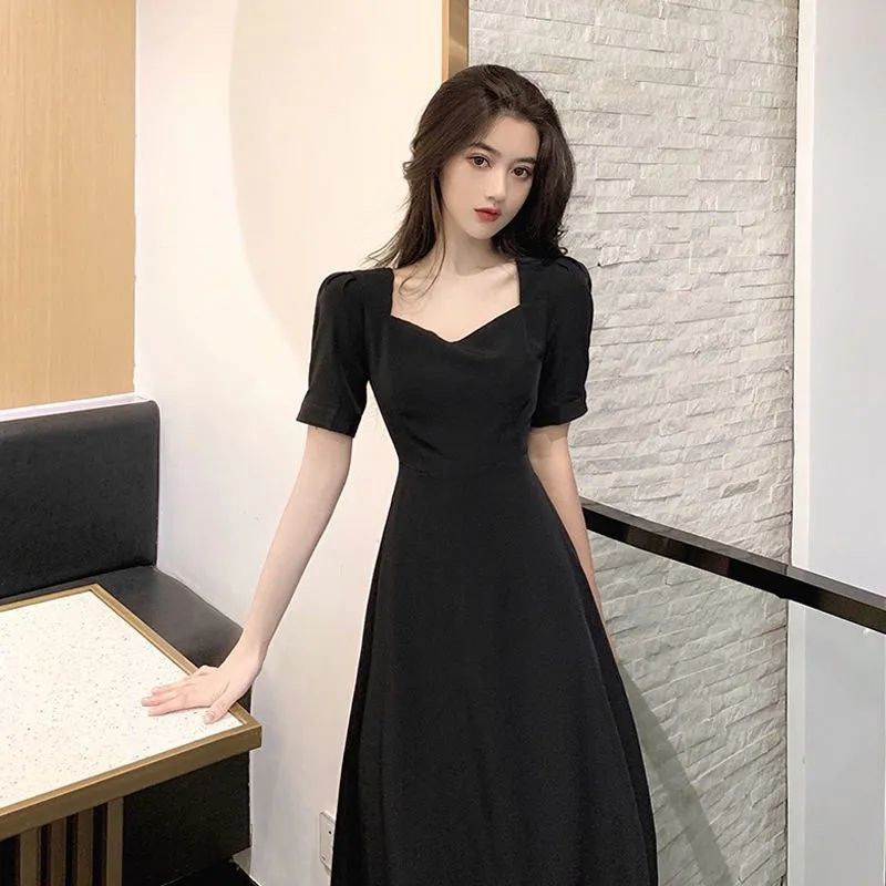 Attire Black Dress For Debut Guest Formal Dress Korean Black And White  Casual Dress Korean Style Black Korean Dress Outfit Jual FAN