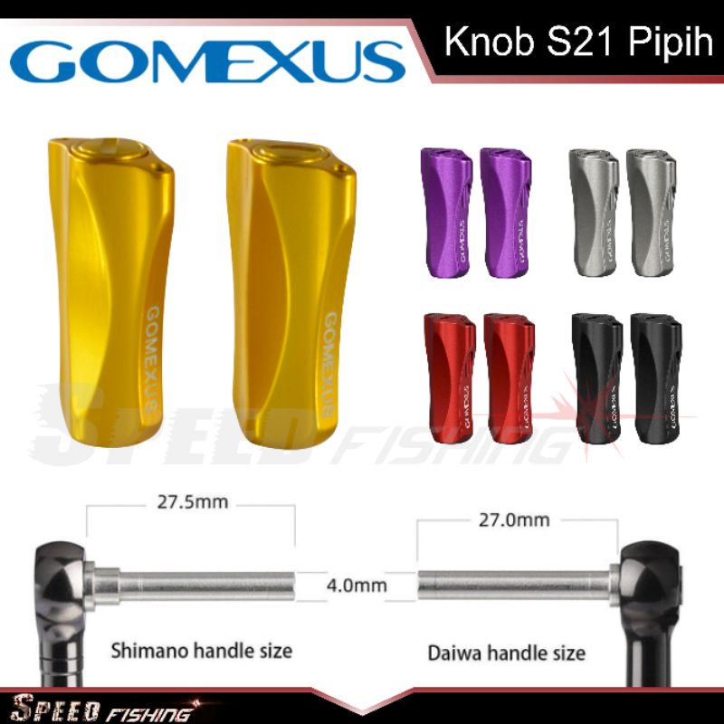 Jual Knob Handle Reel Gomexus Untuk Shimano Daiwa Ryobi Penn & Baitcasting  - Silver Gold, 32mm - Kota Denpasar - Pondok Pancing Bali