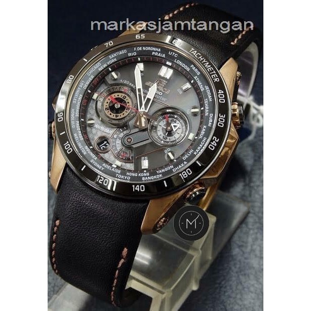 Jam Tangan Pria Casio Edifice EQW M1000 Chronograph Leather