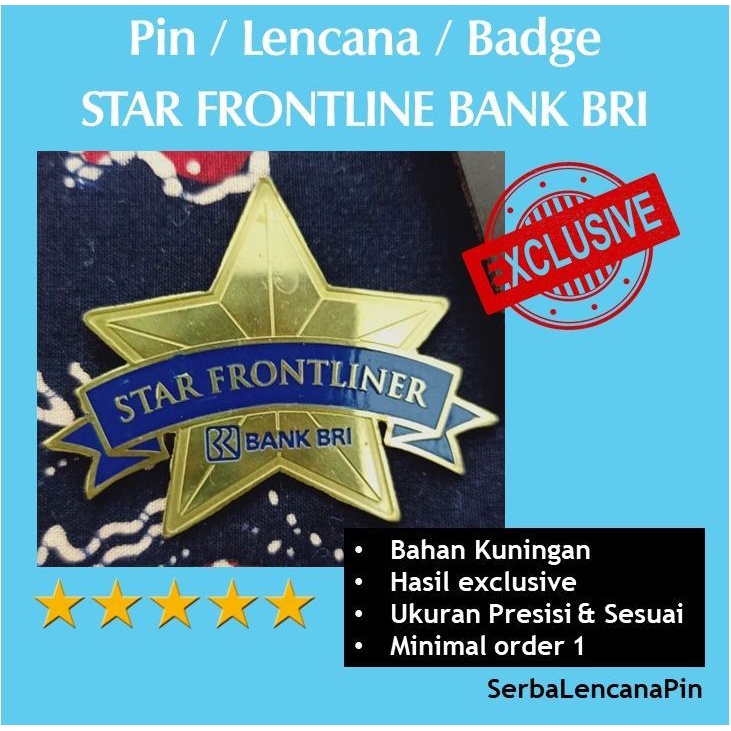 Jual Pin Star Frontliner Bank Bri Pin Lencana Karyawan Bank Banker