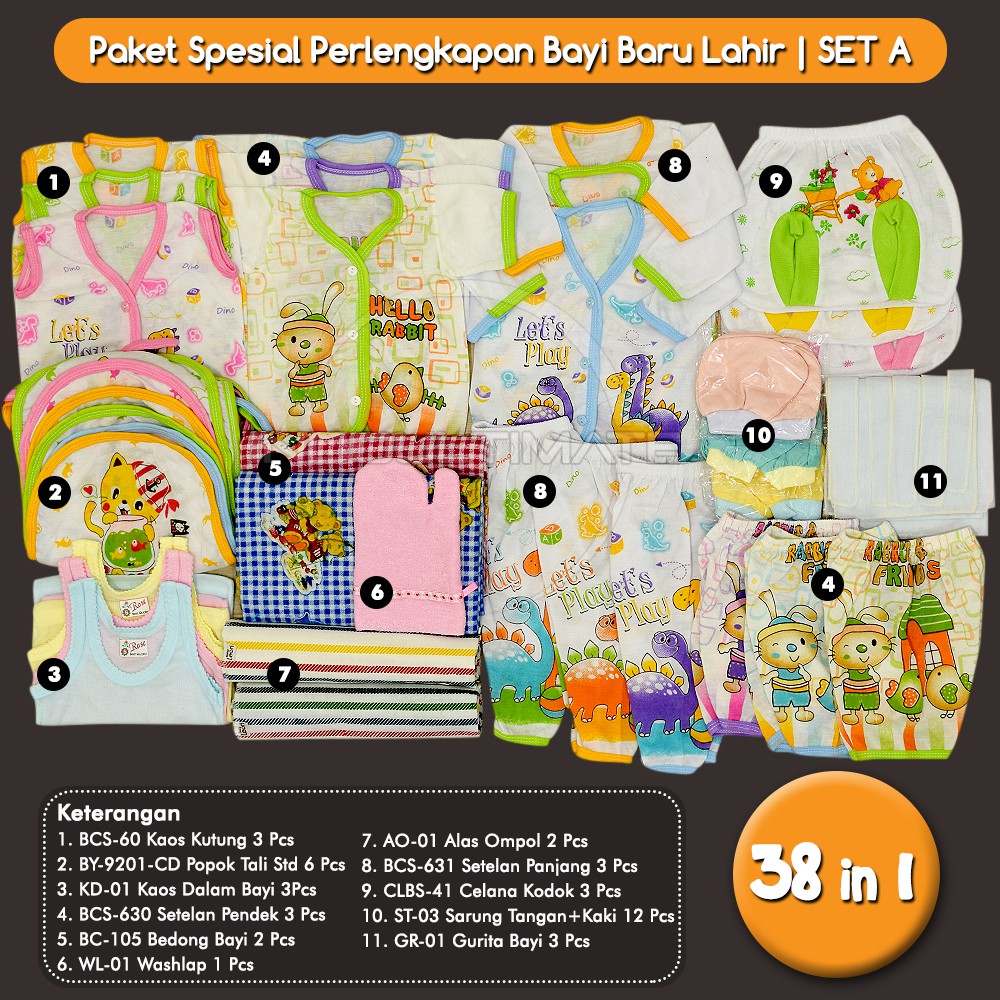 Jual 38in1 & 23in1 Set Perlengkapan Bayi Baru Lahir Newborn Kebutuhan ...