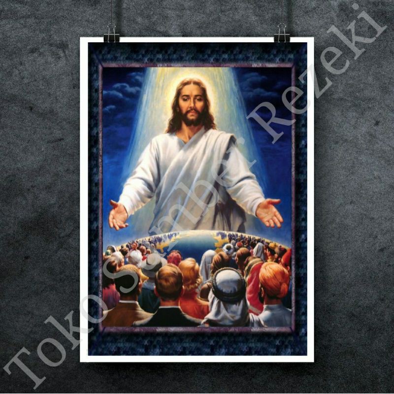 Jual Poster Pajangan Tuhan Yesus Kristus Lukisan Wallpaper Canvas Art
