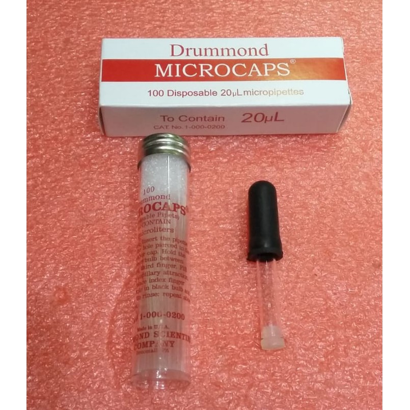 Jual MICROCAPS 20 UL PKG / 100 MICROCAPS Capillary Tubes Drummond Shopee Indonesia