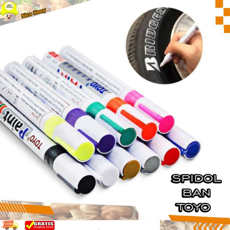Jual Spidol Ban Toyo paint Mobil Motor Karet Car Paint Marker Permanent ...
