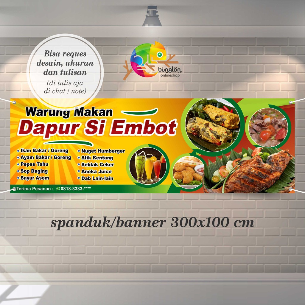 Jual Spanduk Banner Contoh Warung Makan Sederhana Shopee Indonesia 5274