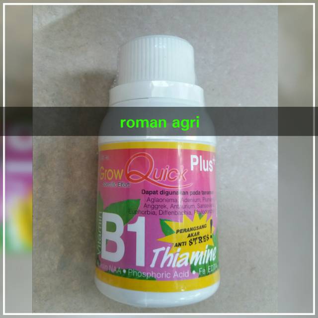 Jual Pupuk GROW QUICK Plus Vitamin B1 Thiamin isi 100 ml Vit Anti Stres ...