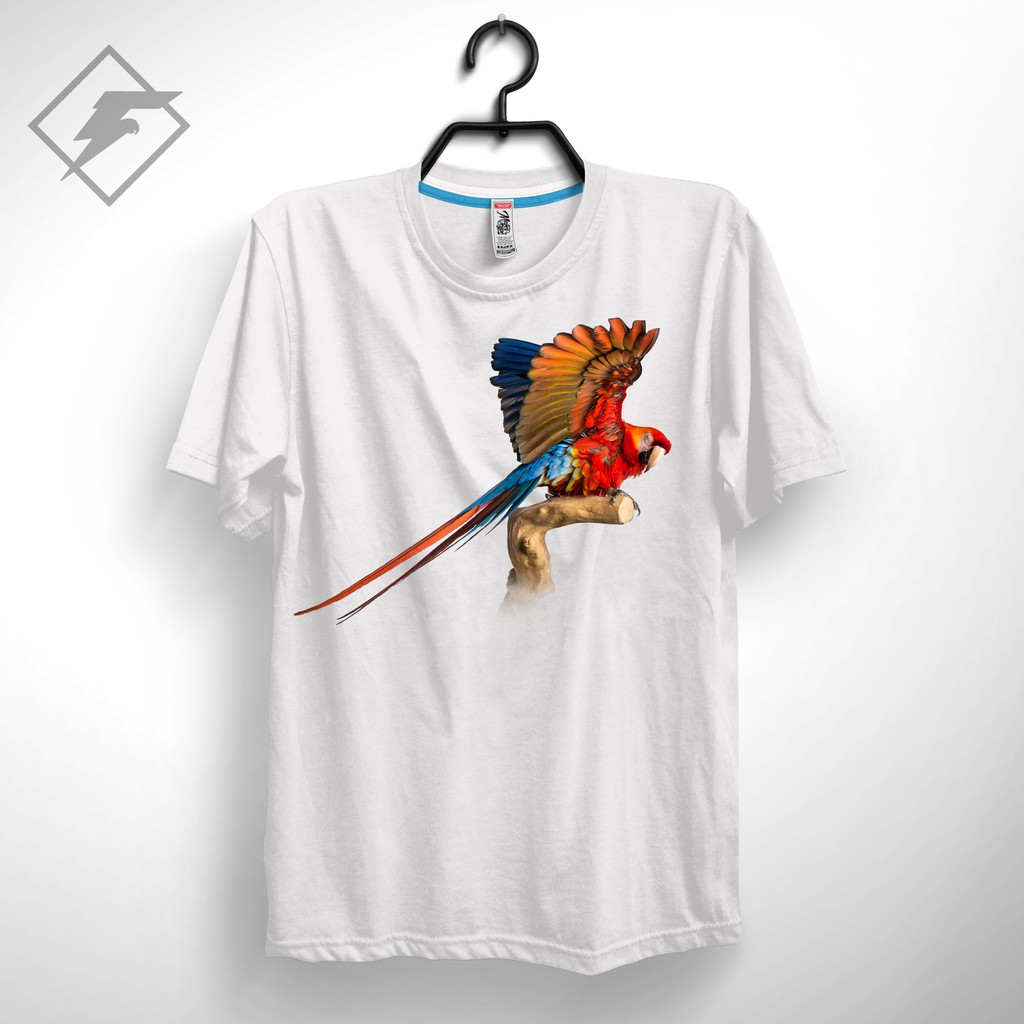 Jual KAOS DISTRO GAMBAR BURUNG MACAW SCARLET ON PERCH Shopee