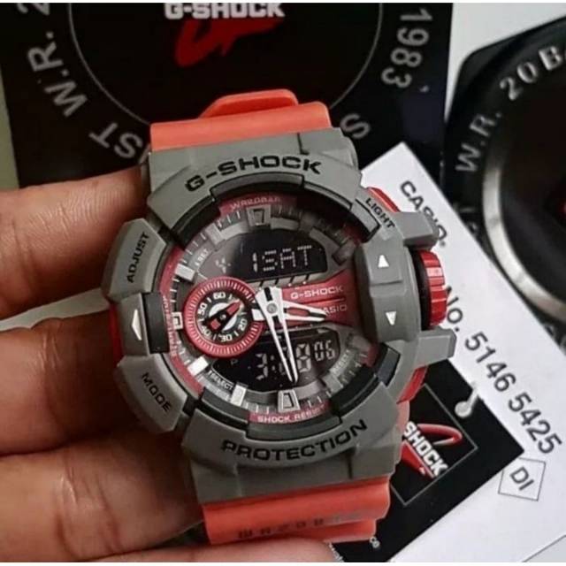 Jual Jam Tangan Pria Casio Gshock G Shock Ga 400 Red Grey Ori Bm