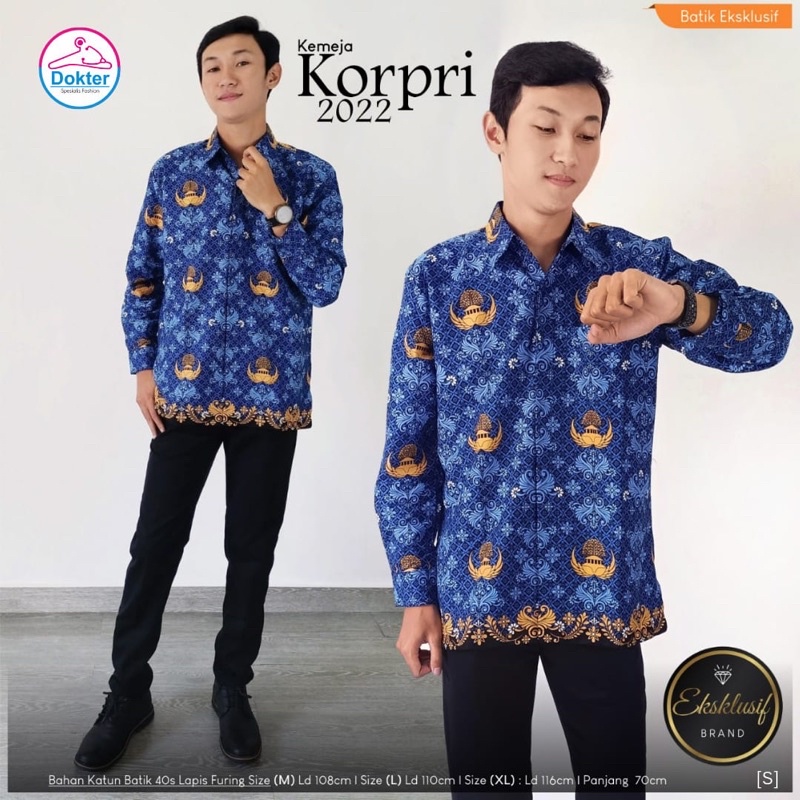 Jual SERAGAM BATIK KORPRI TERBARU BAJU KEMEJA BATIK KORPRI FULL FURING