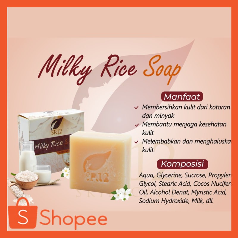 Jual MILKY RICE SOAP SR12 SABUN WAJAH KOMBINASI Shopee Indonesia