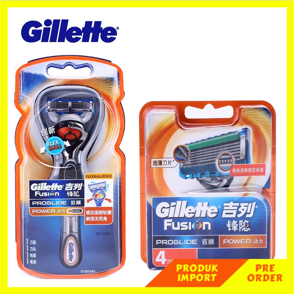 Jual PREORDER Gillette Razor Blades Fusion Proglide Flexball Power