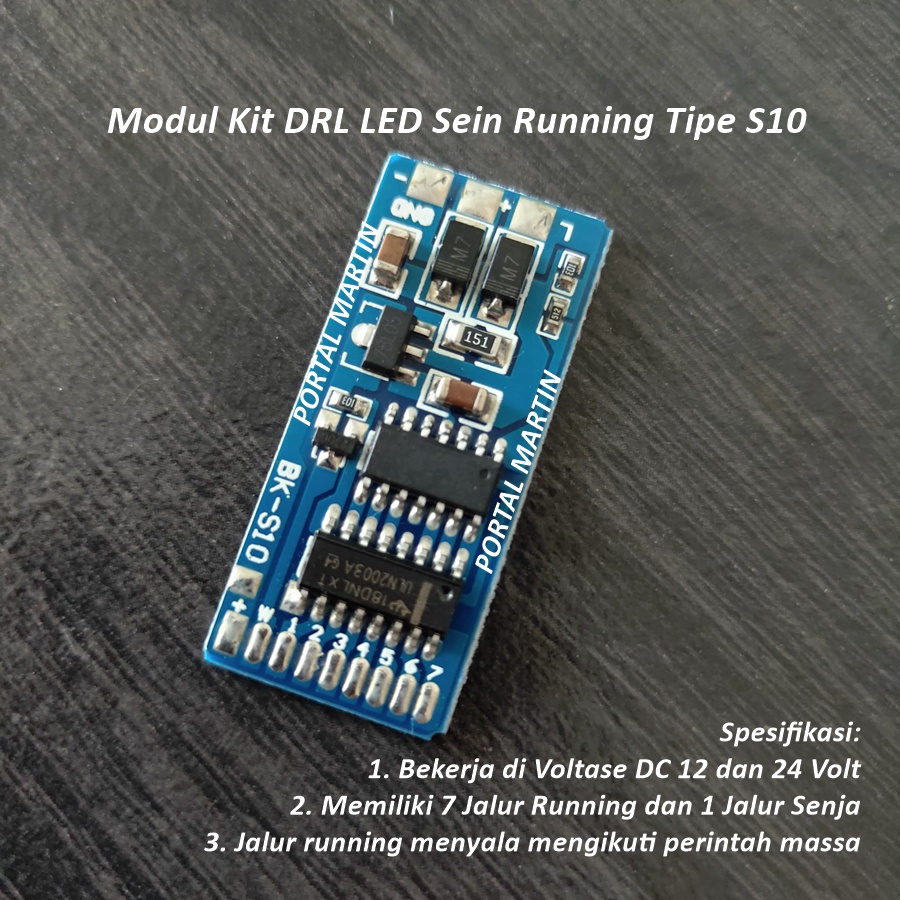 Jual Modul Kit DRL LED Tipe S10 Sein Mode Running 7 Jalur DC 12 Volt ...