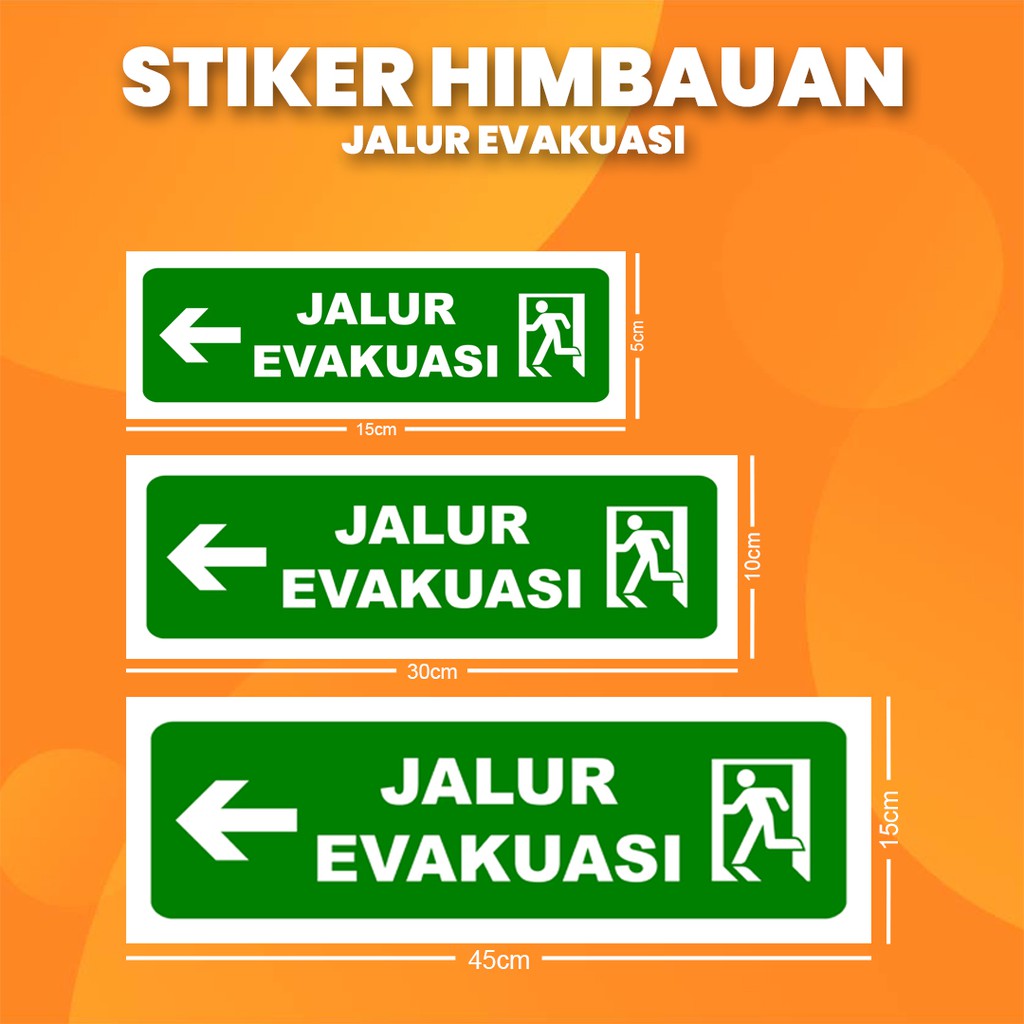 Jual Stiker K3 Evakuasi Kiri Sticker Hse Evacuation Left Print