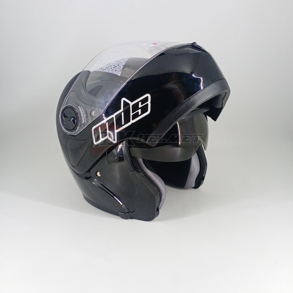 Jual HELM MDS PRO RIDER SOLID BLACK GLOSSY MODULAR FULL FACE HITAM ...