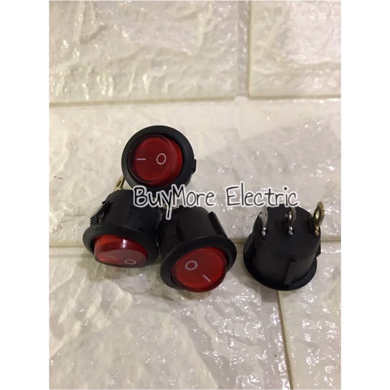 Jual HARGA SATUAN Rocker Saklar Lampu 3P Bulat Switch ON OFF Sakelar ...