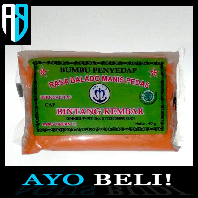 Jual 40g Bintang Kembar Balado Bumbu Tabur Rasa Balado Manis Pedas 40 g ...