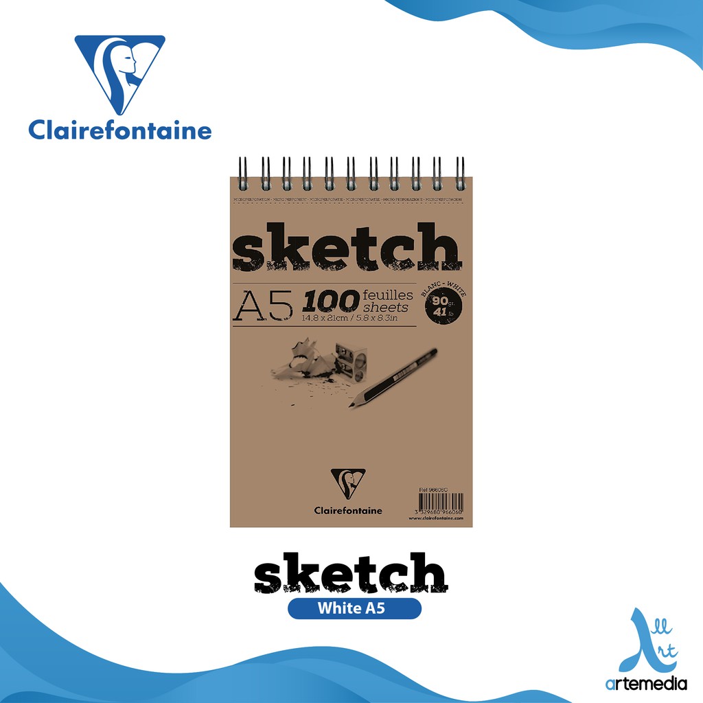 Jual Buku Sketsa Clairefontaine A Sketch White Wirebound Pad Shopee Indonesia