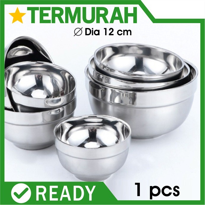 Jual Mangkok Mangkuk Stainless Korea Tebal Double Wall Bowl 2 Lapis 2lapis Korean Anti Panas 7318