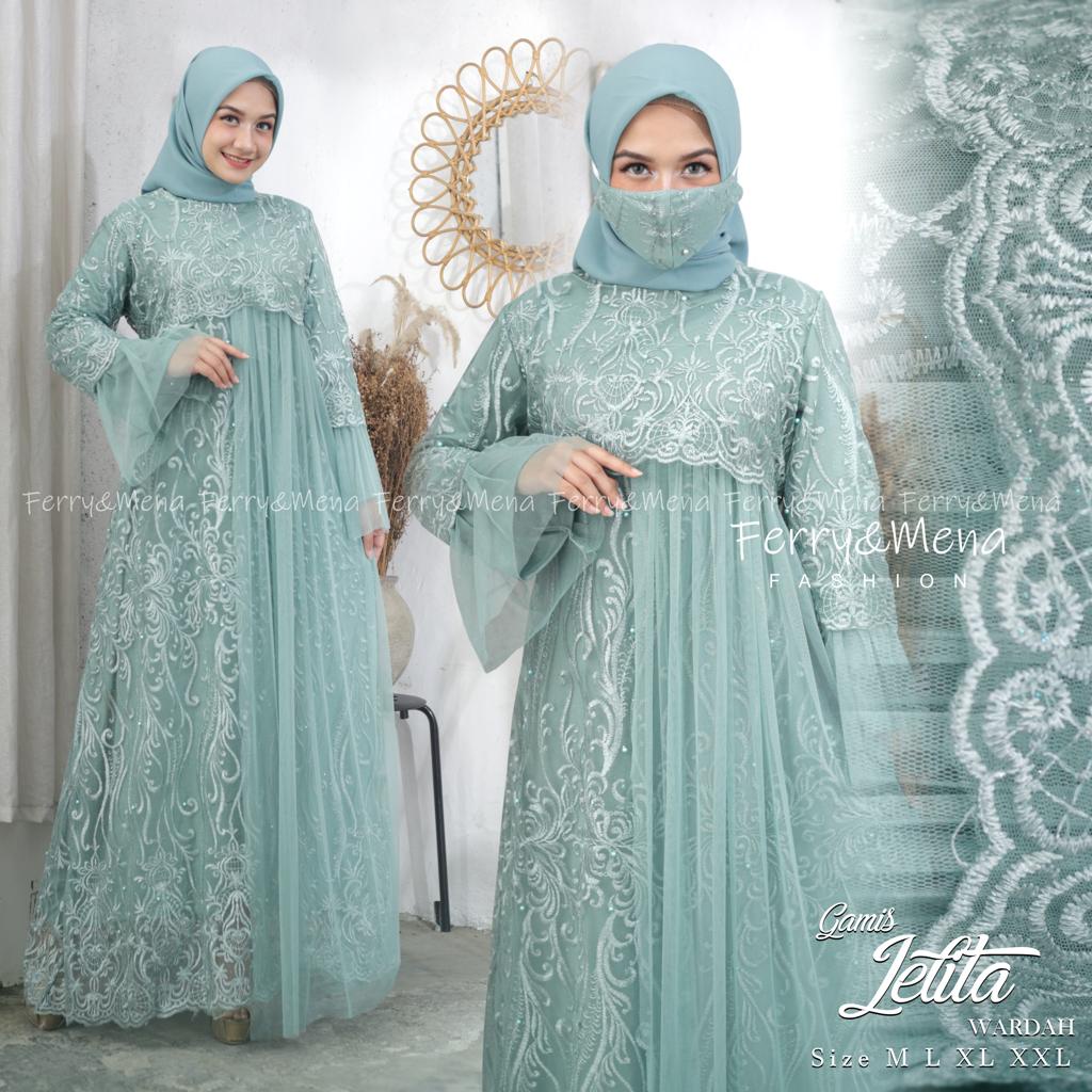 Jual Gamis Maxi Brokat Dress Brokat Gamis Tille Pesta Gamis Tille