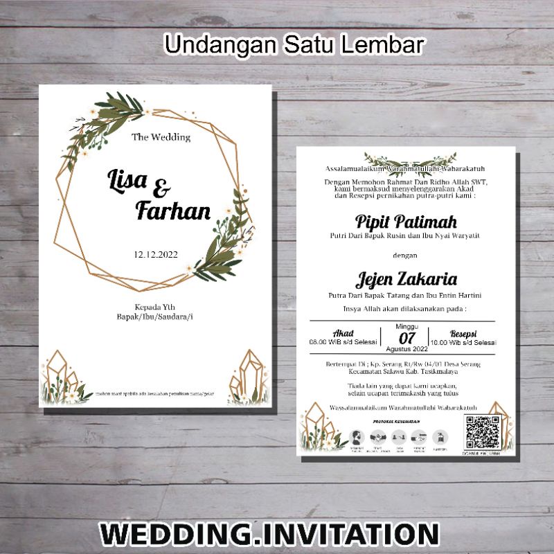 Jual Undangan Pernikahan Murah Lembar Ukuran A Undangan Pernikahan Rustic Undangan Shopee