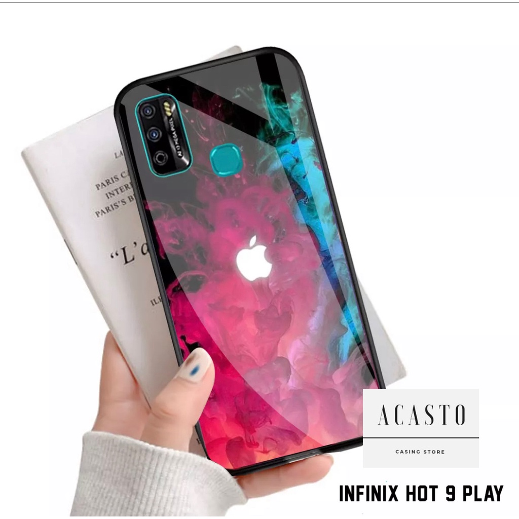 Jual ACASTO Case Infinix Hot Play motif gambar logo apple iphone