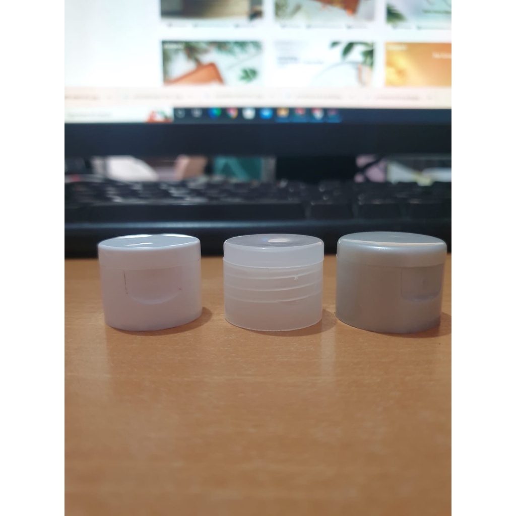 Jual Tutup Fliptop Neck 24 / Tutup Fliptop Bening/ Tutup Fliptop Putih ...