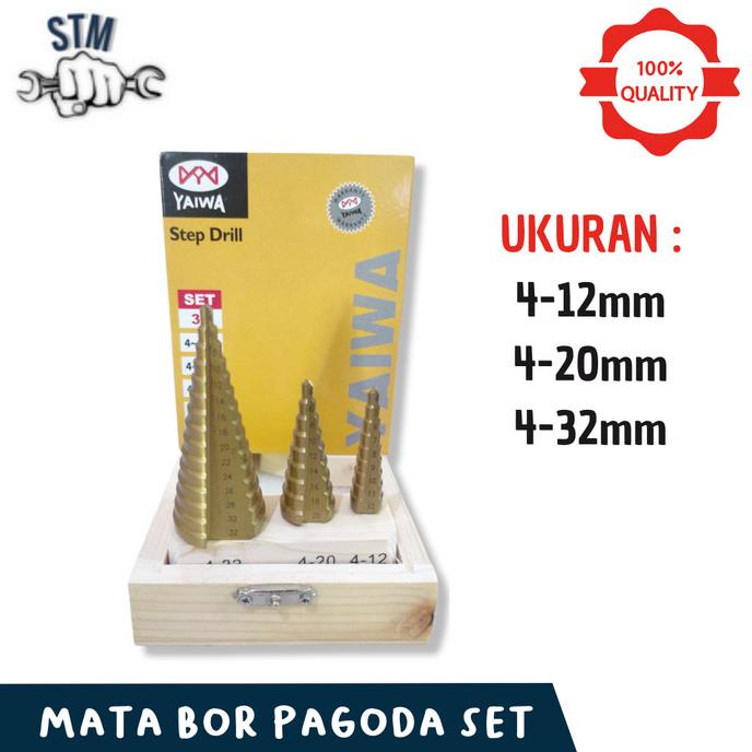 Jual Mata Bor Pagoda Set Mm Mata Bor Pagoda Titanium Hss Kerucut