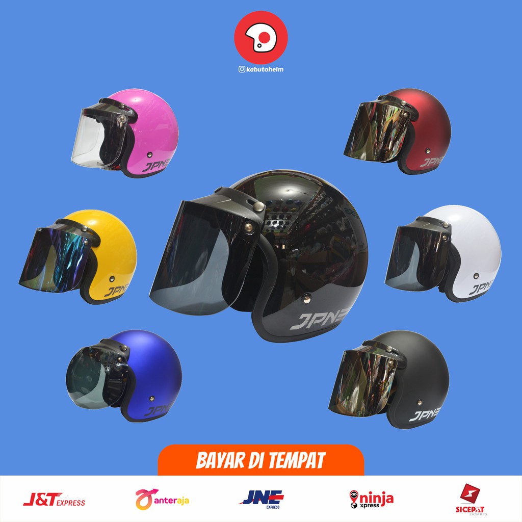 Jual Helm Bogo Jpn Arc Retro Klasik Original Polos Sni Kaca Datar Cembung Doff Glosy Murah