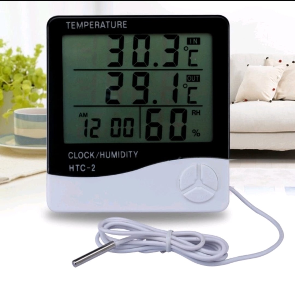 Jual Thermometer Hygrometer Ruang HTC2 / suhu dan kelembaban Shopee