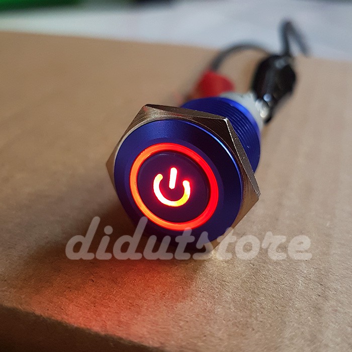 Jual Saklar LED Switch Waterproof Push On Off Metal Logo Power Body ...
