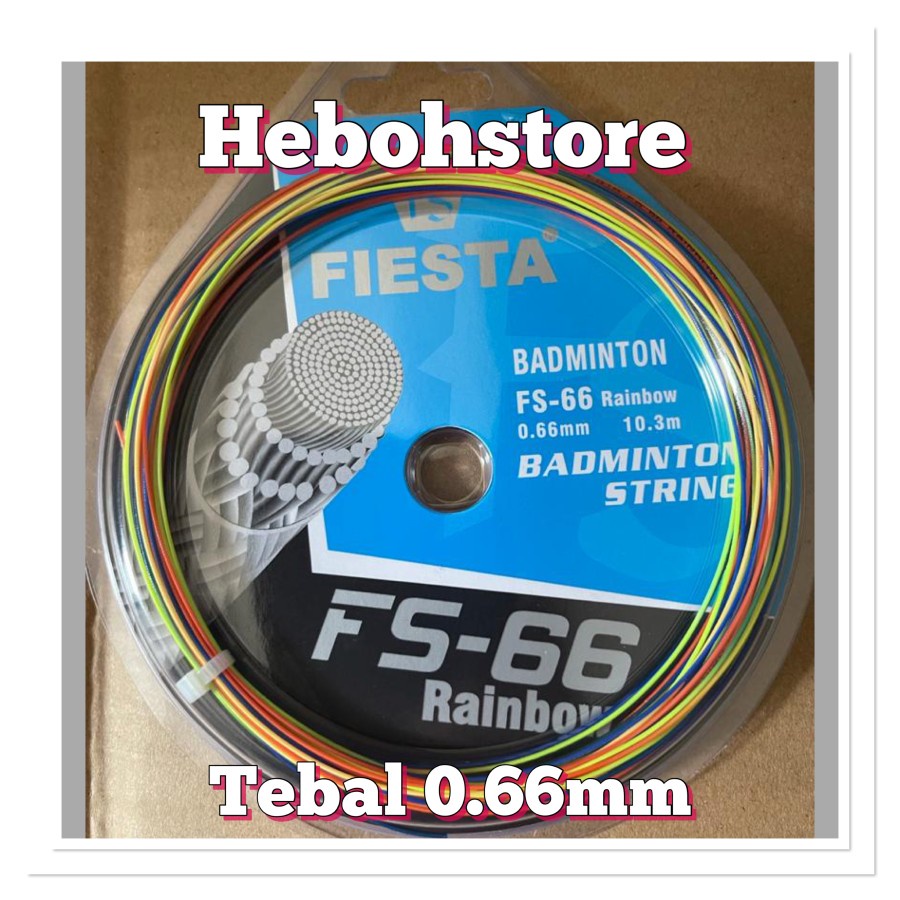 Jual Senar Raket Fiesta RAINBOW WARNA tebal 0.66MM TARIK KUAT 30lbs ORI ...