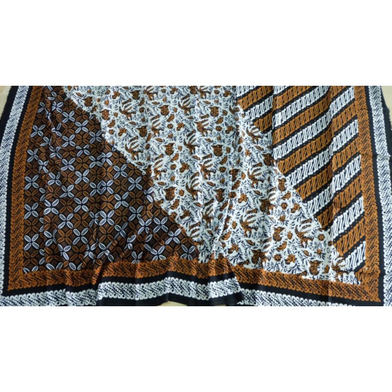 Jual Kain Batik Motif 3 D Tiga Dimensi Bahan Paris Warna Coklat Khas Trusmi Cirebon Murah 8162