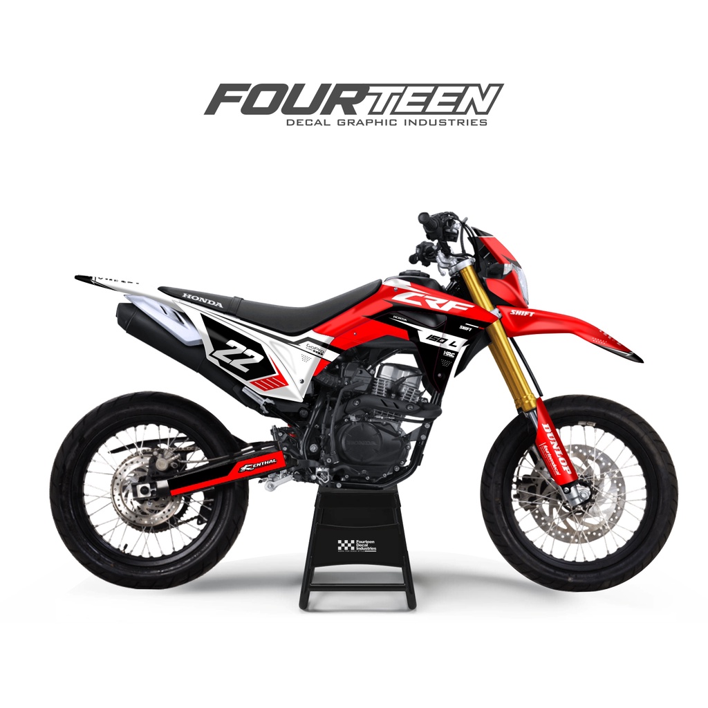 Jual DECAL CRF 150 L stiker dekal crf 150 supermoto MERAH PUTIH